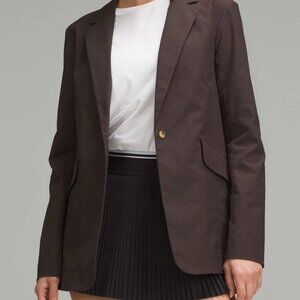 Lululemon Women's Relaxed Fit Twill Blazer Espresso Brown ESPR Size M NWT